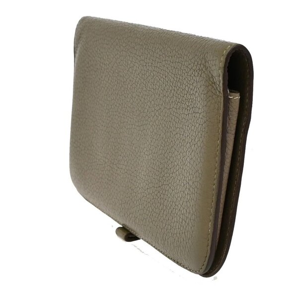 RFHERMES Logo Dogon GM Long Bifold Wallet Square N Leather Brown France 88RF420 - Picture 4 of 15